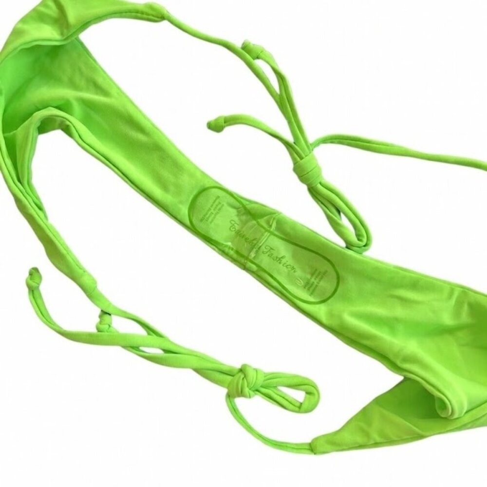 Neon Green Triangle Bikini Set - Size Medium - NWOT - Picture 4 of 5